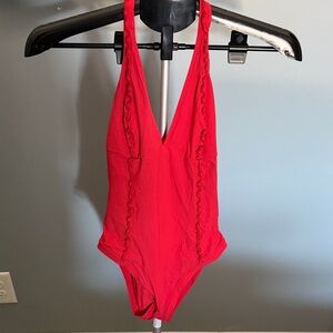 SHAN Red Women's One Piece Swimsuit